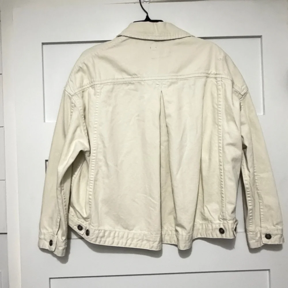 Free People We The free Off-White Opal Swing Denim Jacket Size XS 36076 - Picture 7 of 15